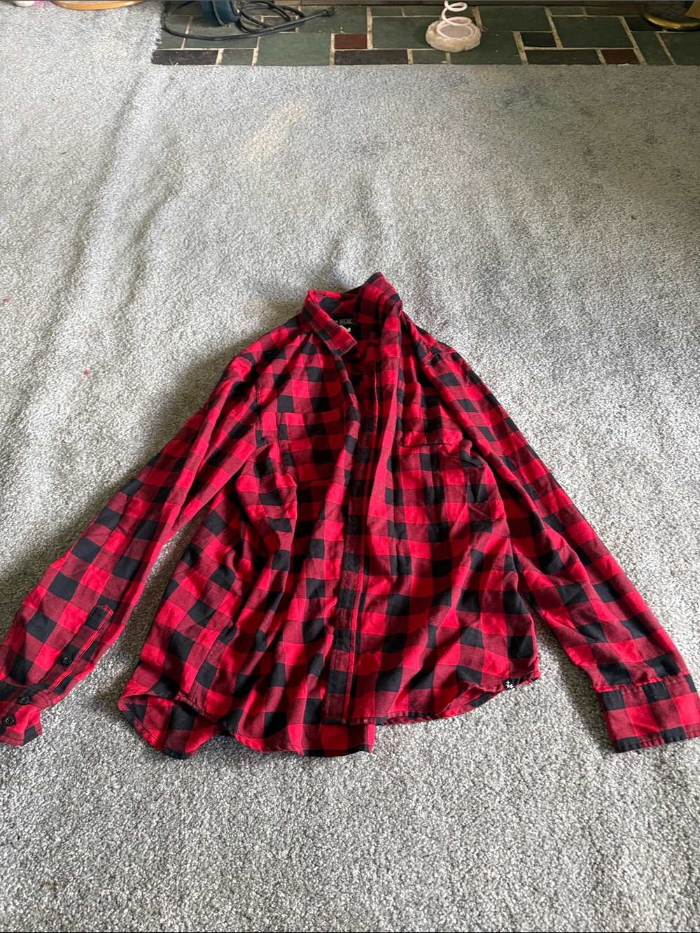 Red & Black Plaid Button-Down Shirt - Classic Women's Top